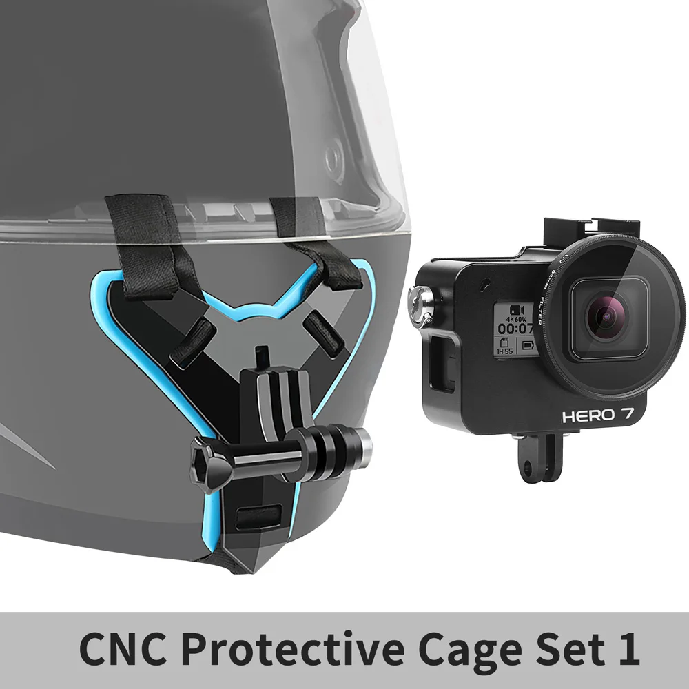 Bracket with Cage SHOOT мотоциклетный шлем передний подбородок кронштейн держатель штатив крепление для GoPro Hero 7 6 5 черный Xiaomi Yi 4 K Sjcam Eken Go Pro Hero 7 - Цвет: Bracket with Cage