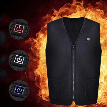 

Outdoor USB Infrared Heating Vest Men Women Jacket Winter Flexible Electric Thermal Clothing For Sports Cycling