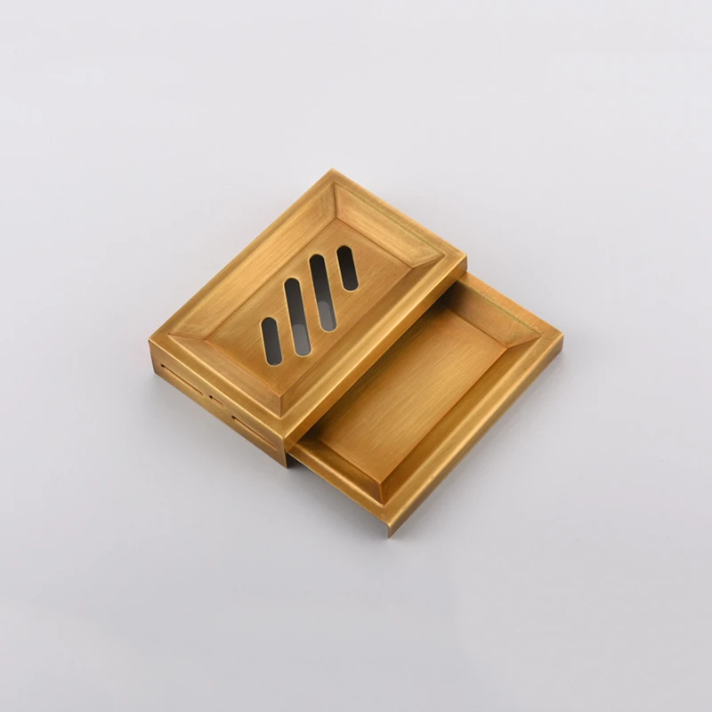 Soap Dishes Wall Mounted Soap Holder Antique Brass Soap Dish for WC Bathroom Accessories Black Bath Products