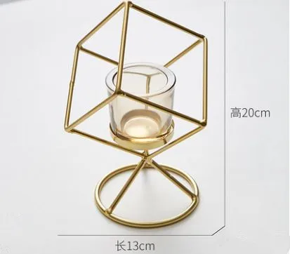 Creative Geometric Iron Candlestick Matching Tealight Minimalist Wedding Party Home Decor Accessories - Цвет: type6