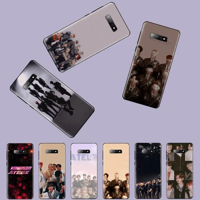 Мужской мягкий черный чехол ateez kpop для Samsung S6 S7 edge S8 S9 S10 e plus A10 A50 A70 note8 J7 2017 |