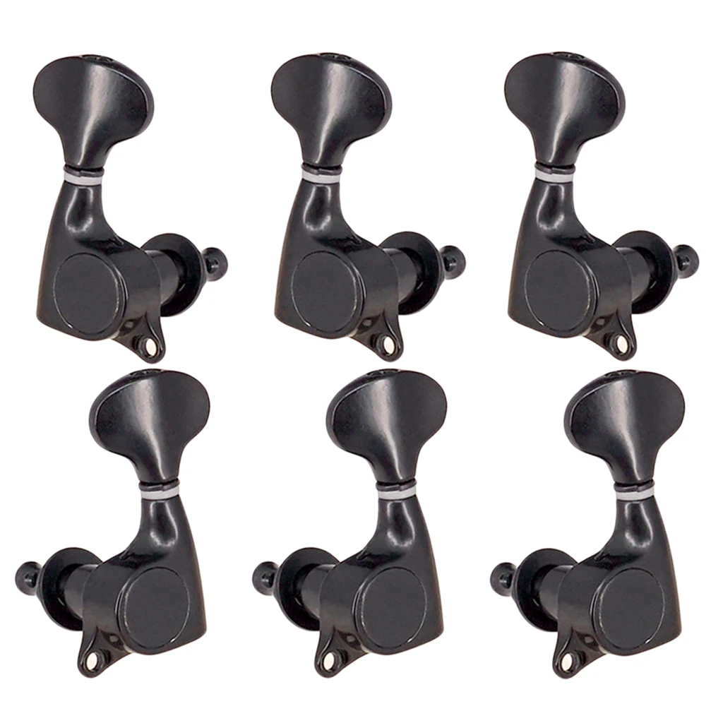 Black 6 штук Sealed-gear Акустическая гитара колышки Тюнеры машинные головки - Color: Black