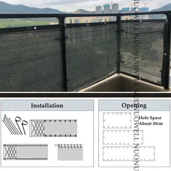 

80x180/270/360cm Charcoal Gray Sunshade Net Home Terrace Balcony Privacy Safety Fence Net Beautiful Camping Yard Sail Awnings