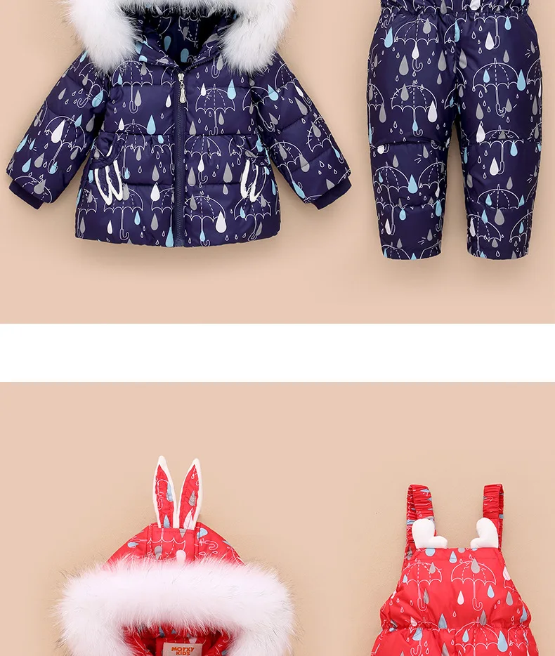 Комплект одежды для детей, зимняя теплая одежда для маленьких мальчиков детские лыжные комбинезоны пуховики для девочек, верхняя одежда, пальто+ комбинезон