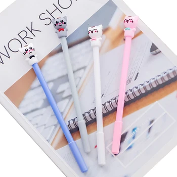 

4pcs/lot Lovely Lucky Cat Modeling Gel Pen Colored Pens Set Office School Supplies 0.5mm