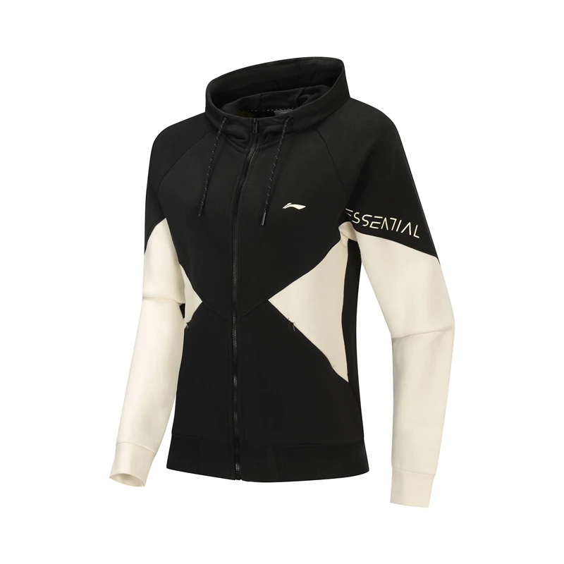 Li-Ning, Женская Спортивная толстовка, флисовая, теплая, 78% хлопок, 22% полиэстер, обычная посадка, с подкладкой, спортивные свитера AWDP552 WWW1065