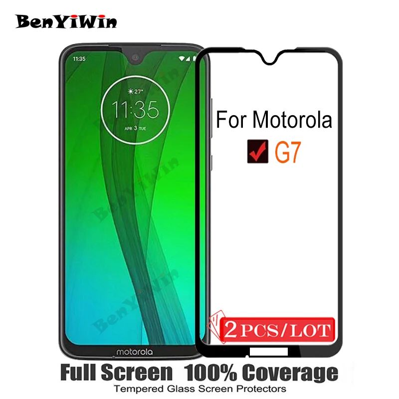2 шт Полное покрытие закаленное стекло для Motorola G7 защита экрана на защитное стекло чехол для Moto G7 XT1962 пленка