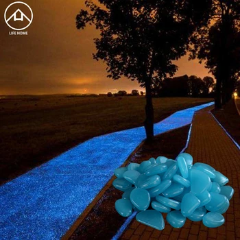 

Garden Decor Luminous Stones Glow In Dark DIY Decorative Pebbles Outdoor Fish Tank Decoration Pebble Rocks Aquarium Mix Color
