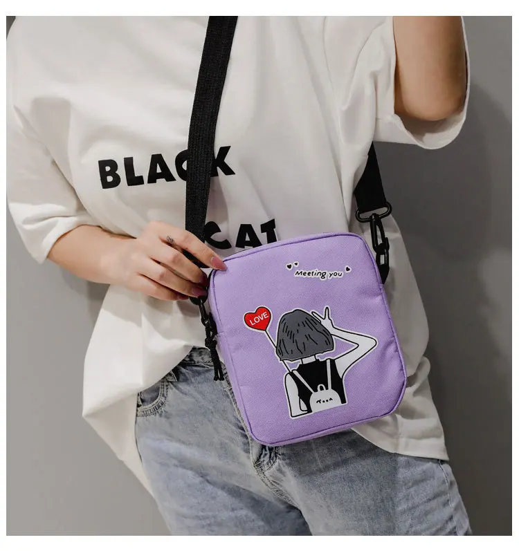 Стиль корейский стиль Харадзюку-Стиль напечатанный мультфильм через плечо сумка мягкая девушка повседневная сумка на плечо, для студентов маленький Ca