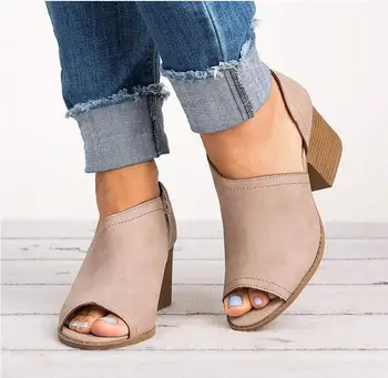 

Women Sandal Shoes Retro Style Fashion Sandalias Mujer 2020 High Heel Woman Outdoors Ladies Sandals