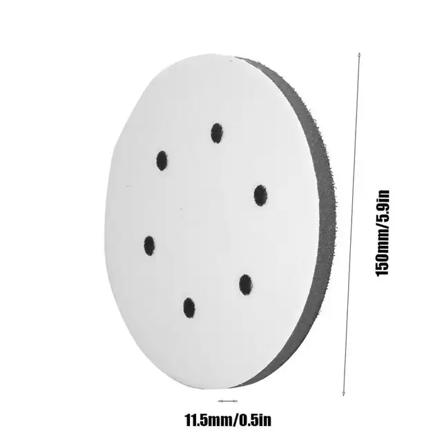 Almohadilla de pulido de 6-15 agujeros, esponja amortiguadora suave de 150mm de diámetro, almohadilla de interfaz para lijado, herramienta eléctrica de pulido 3