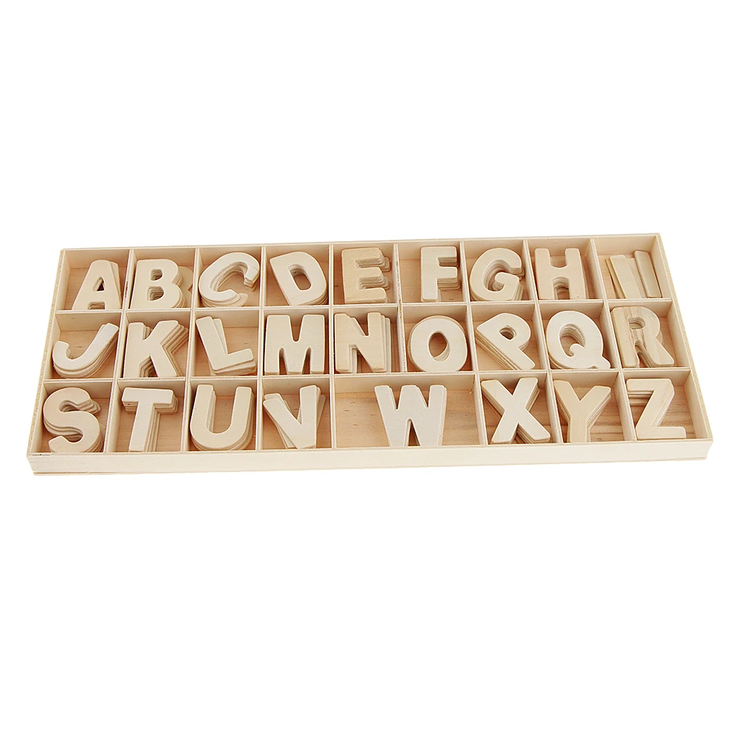 156 Pcs Wooden Uppercase Alphabet, Handicrafts, Wooden Letters, A-Z