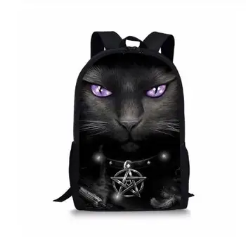 

Children's Backpack Cartoon Gothic Cats Prints Pattern School Bag Kids Cute Book Bag Teenager Girls Schoolbags Mochila