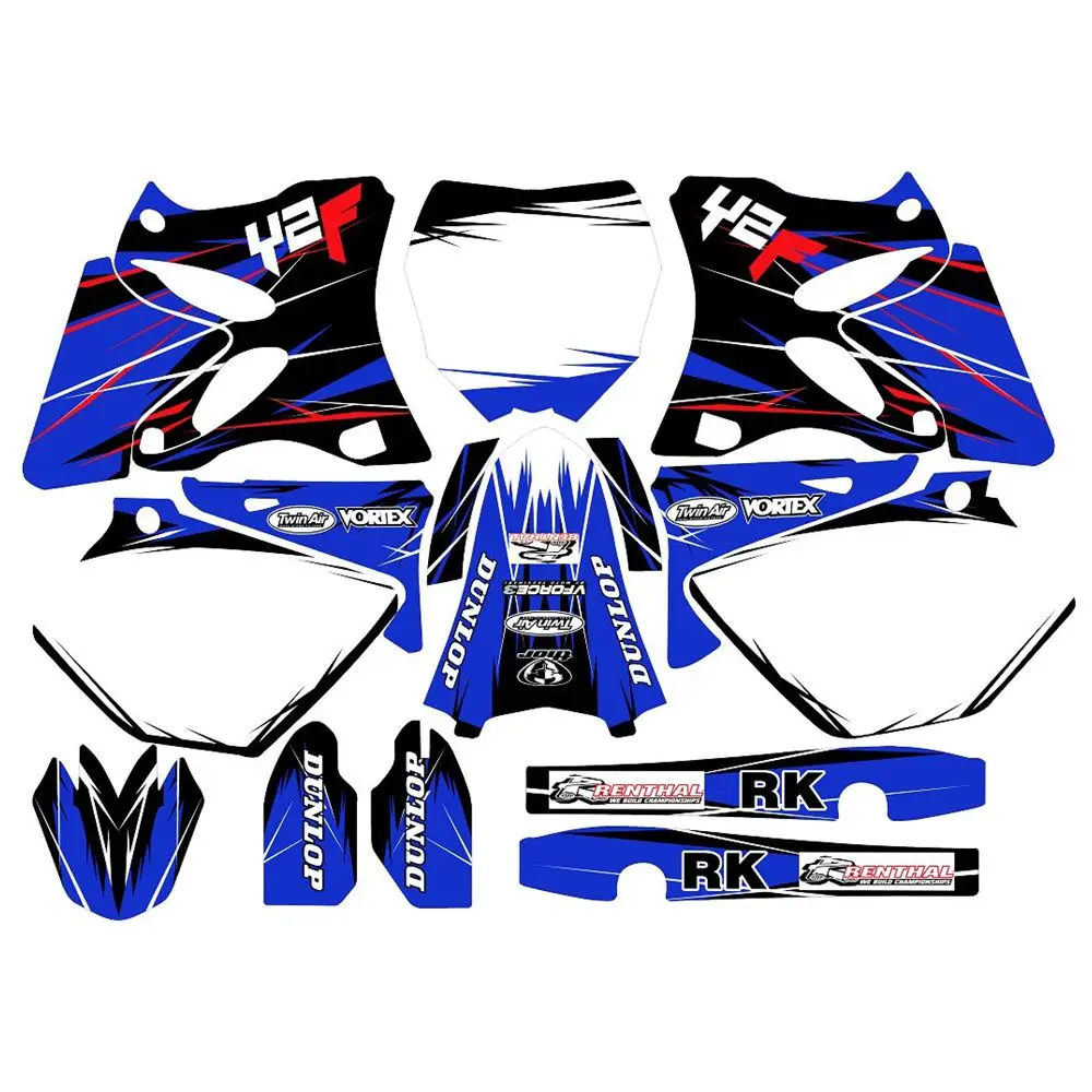 

New Full Graphics Decals Stickers Custom Number Name 3M Bright Stickers Waterproof For YAMAHA YZ125 YZ250 2002-2014