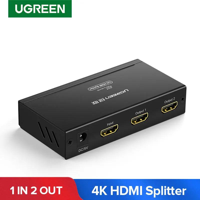 Сплиттер HDMI Ugreen 1 в 2 выхода 4K HDCP1.4 сплиттер 1x2 1x4 1x8 адаптер с питанием от ЕС для PS4 Xbox