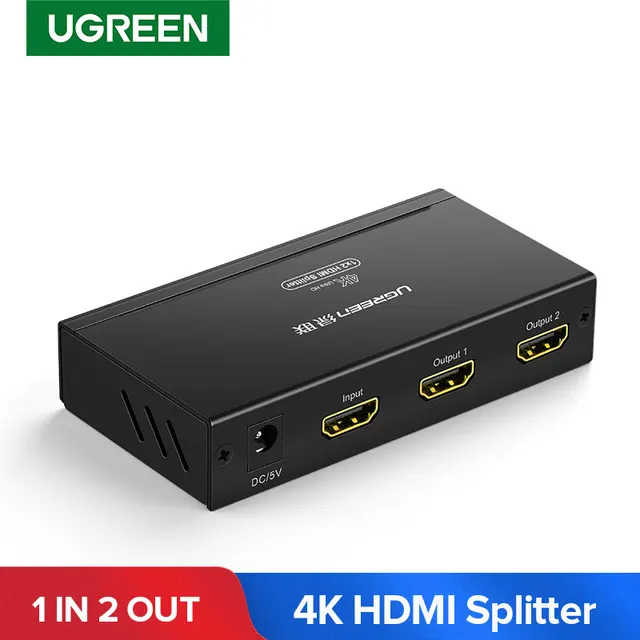 $US $26.58  Ugreen 1 In 2 Out HDMI Splitter 4K HDCP1.4 Splitter HDMI 1x2 1x4 1x8 Adapter with EU Power for PS4 