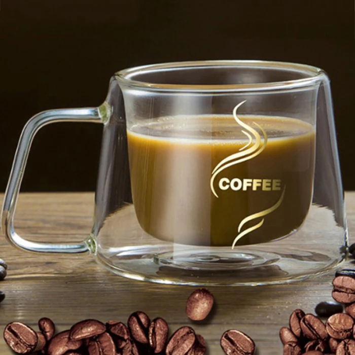 Кофейная кружка кофейная чашка термостеклянная Двойная Стенка высокие боросиликатные кружки SLC88