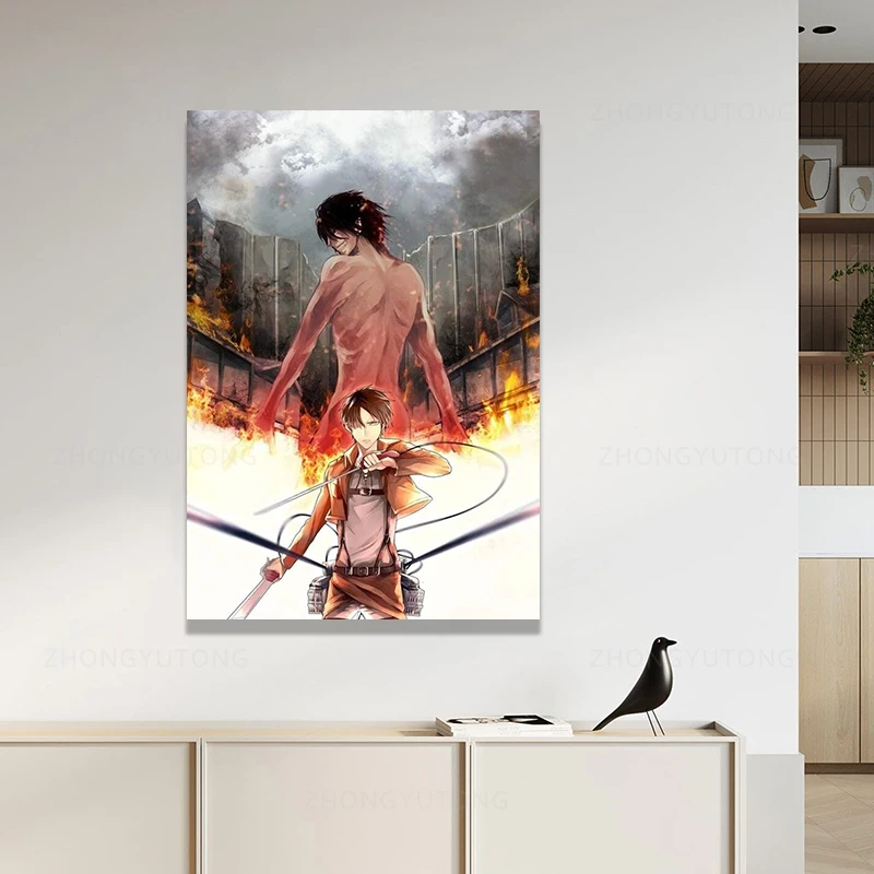 Attack On Titan Eren Anime Wallpaper Decorative Wall Picture For Living Room Modular Canvas Pictures | Дом и сад