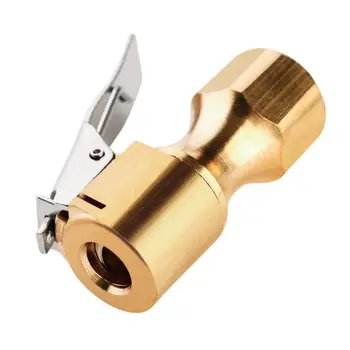 

Brass Clip Locks Onto The Valve Tire Inflator Open Flow Straight Lock-On Air Chuck With Clip Dropshipping