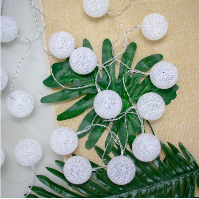 Hollow ball Солнечное Моделирование Водонепроницаемый свет струны 5m20LEDs 9m50leds 10m100leds белый свет теплый белый синий цвет украшения сада - Испускаемый цвет: Hollow ball