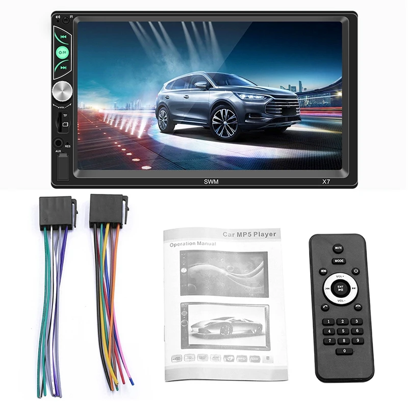 Универсальный Автомобильный мультимедийный плеер Авто Радио Стерео 7 дюймов свяжитесь Экран видео Mp5 плеер Автомобильный Bluetooth Tf Usb Fm, X7