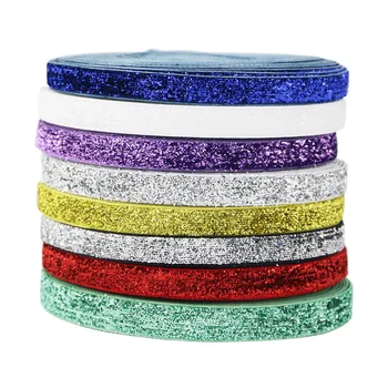 

(10 meters/roll) Glitter Velvet ribbon wholesale gift wrapping decoration Christmas lace ribbons