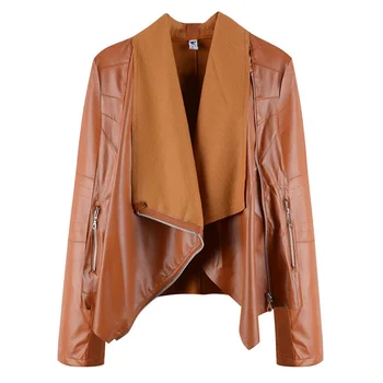 

Woman Winter Coats And Jackets 2020 New Arrival Euro Style Casual Zipper PU Leather Jacket Bomber Jacket plus size 4XL