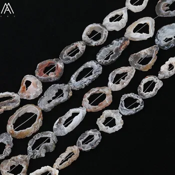 

Approx 8-10pcs/strand Natural Druzy Drusy Agates Slab Slice Loose Beads Pendant Necklace DIY Onyx Beads Jewelry EF-CT-337AMCE