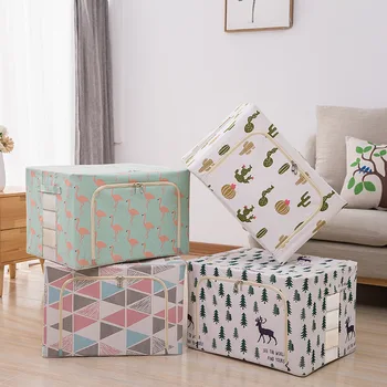 

New Large Cotton Linen Folding Storage Boxs Home Storage Organization Quilt Toy Storage Clothes Organizer Sundries Storage Box
