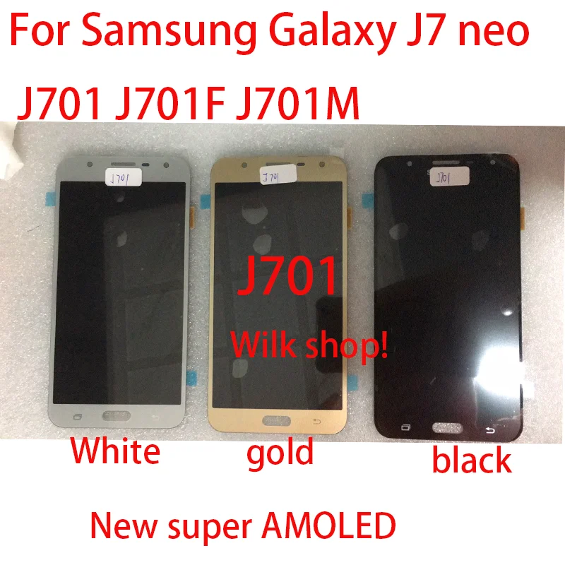 Новый AMOLED ЖК дисплей для Samsung Galaxy J7 neo J701 J701F J701M с сенсорным экраном дигитайзер в