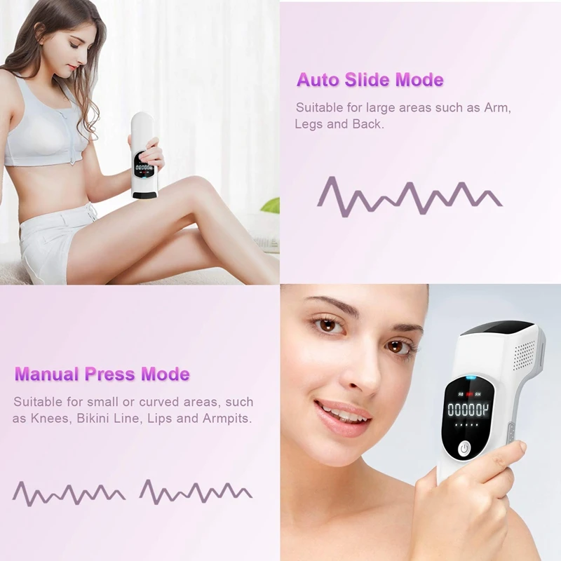 Hair Removal System 400,000 Flashes Skin Facial Body Permanent Hair Remover Device with LED Screen EU Plug
