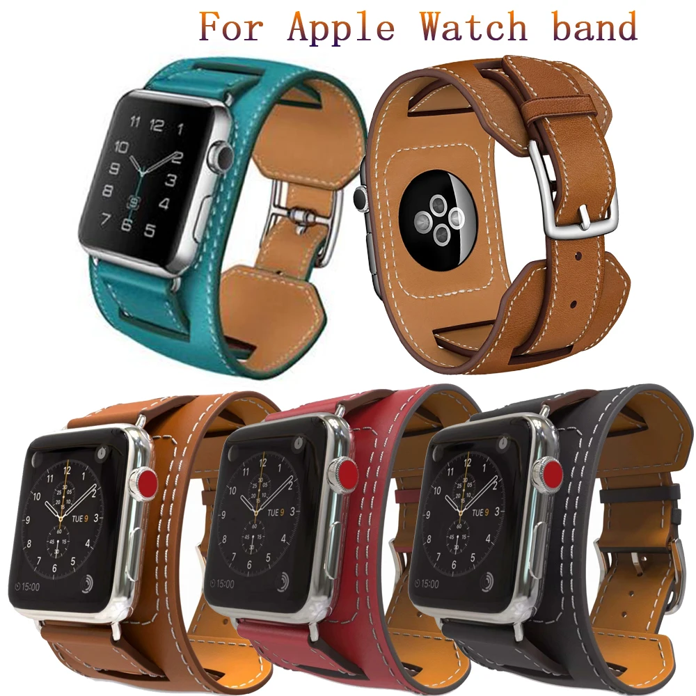 

2020 New Hot Sale Luxury Genuine Leather Band CLassic Bracelet Leather Strap Watchband for Apple Watch 38mm 40mm 42mm 44mm Bands