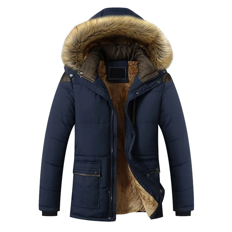 Зимняя мужская куртка, брендовая одежда, модные повседневные тонкие толстые теплые мужские пальто, парки с капюшоном, длинные пальто, мужская одежда 5XL