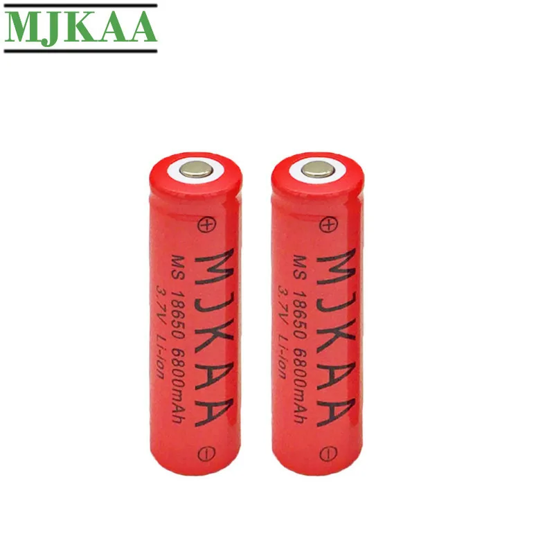 MJKAA 2 шт 18650 6800mAh 3 7 V литиевая аккумуляторная батарея 100% Новые литий ионные батареи