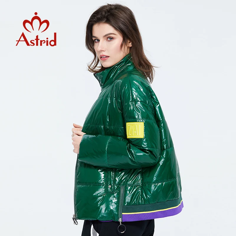 

Astrid 2022 Spring Women Parka Coat Warm Jacket Women Thin Cotton Bright Colors Short Coat Loose Standing Collar ZM-3073