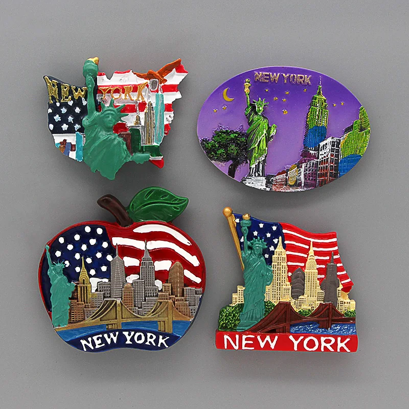 American Tourism New York Statue of liberty Atlantic City Times Square New York City fridge magnet magnetic refrigerator sticker magnetic fridge magnets magnetic sticker magnetic fridge stickers