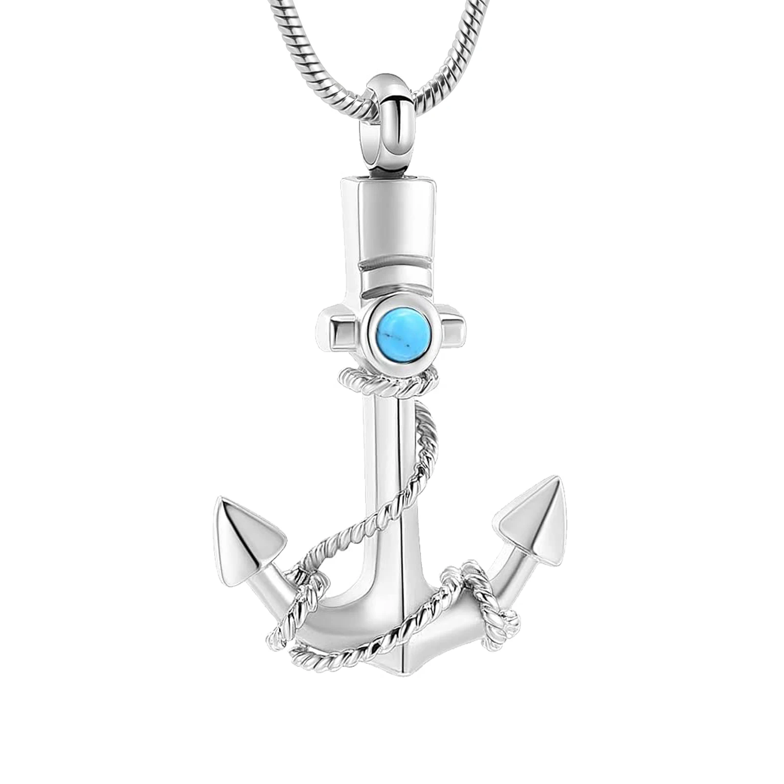 Anchor Cremation Urn Necklace for Ashes Fashion Navy Sailor Stainless