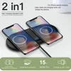 30W Dual Seat Qi Wireless Charger 2 in 1 Fast Charging Dock for iPhone 12 11 Pro XS MAX XR X 8 Samsung S20 S10E S9 Dual 15W Pad ► Photo 2/6