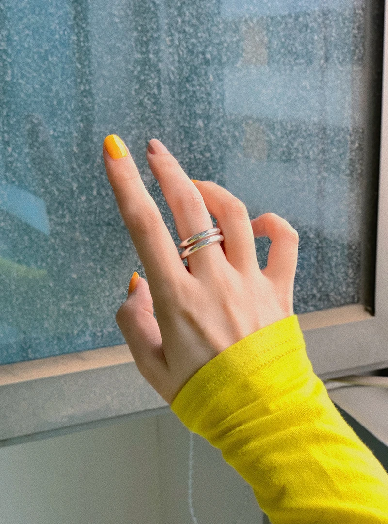 HUANZHI Модное новое простое гипоаллергенно титановое стальное кольцо для женщин и девочек Аксессуары Ювелирные изделия Подарки 3 мм