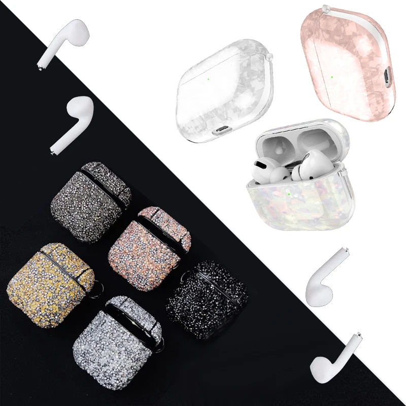 Для AirPods 1 2 3 Pro CaseCute Сексуальные Блестящие Блестки шикарные Роскошные жесткие