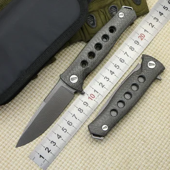 

TIGEND Dr.Death Mayo bearing Folding Knife D2 Titanium Carbon Fiber handle Camping Hunting Survival Knives Outdoor EDC Tools