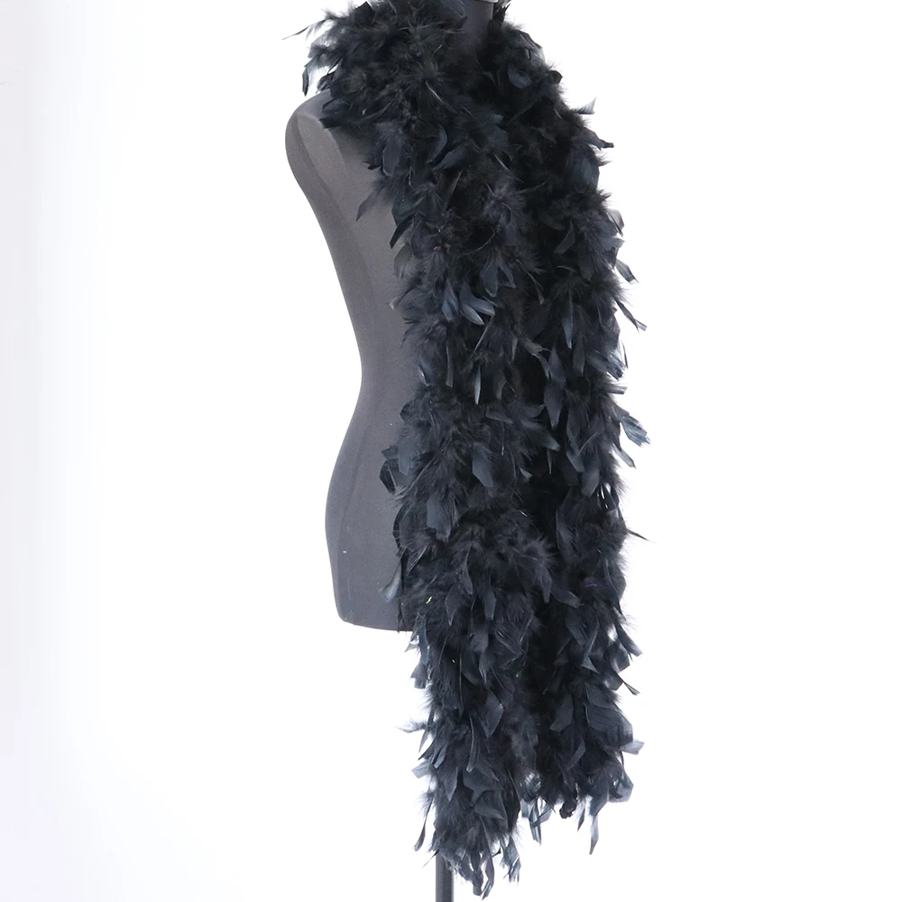 90 грамм черная индейка Перья Марабу Боа 2 метра шарф свадебное платье шаль декоративные перья Cr