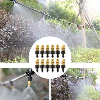 

12 Pieces Copper Adjustable Spray Nozzle Atomization Irrigation Drippers Sprinklers Emitter