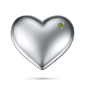 

Silver Pendant with chrome diopside & Diamond БВ06пHearts-2X