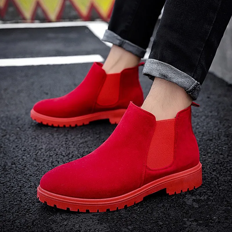 

Autumn British Style Chelsea Boots Men Fashion Leather Ankle Boots Men Luxury Male Short Casual Shoes Wear Resistant HX-053