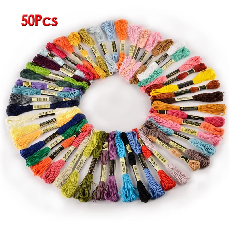 50 skeins embroidery floss embroidery 8m 6-ply Multicolor color colorful