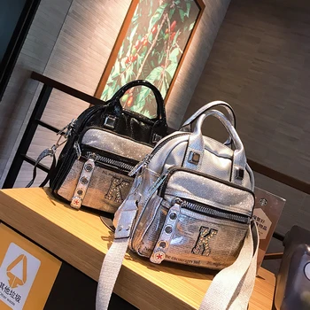 

Handbags 2020 New Trendy Rhinestone Sequins Doublesided Female Bag Wild Western Style Splicing Fashion Temperament Messenger Bag