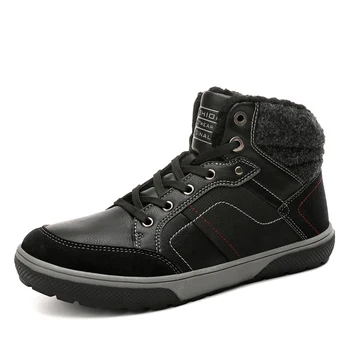 

New Men Casual Natural Mens Snow BootsLightweight Outdoor Shoes Winter Non-Slip Mens Boots Lace Up Warm Fur Ankle Boots Sneakers