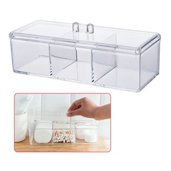 

Cosmetic Storage Box Transparent Container For Nail Lint Wipes Cotton Swab Pad Makeup Organizer Case Dustproof Cover