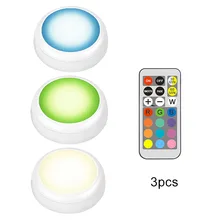 3 шт 6 шт беспроводные Светодиодные шайбы под шкафом кухонное освещение с пультом дистанционного управления- M25